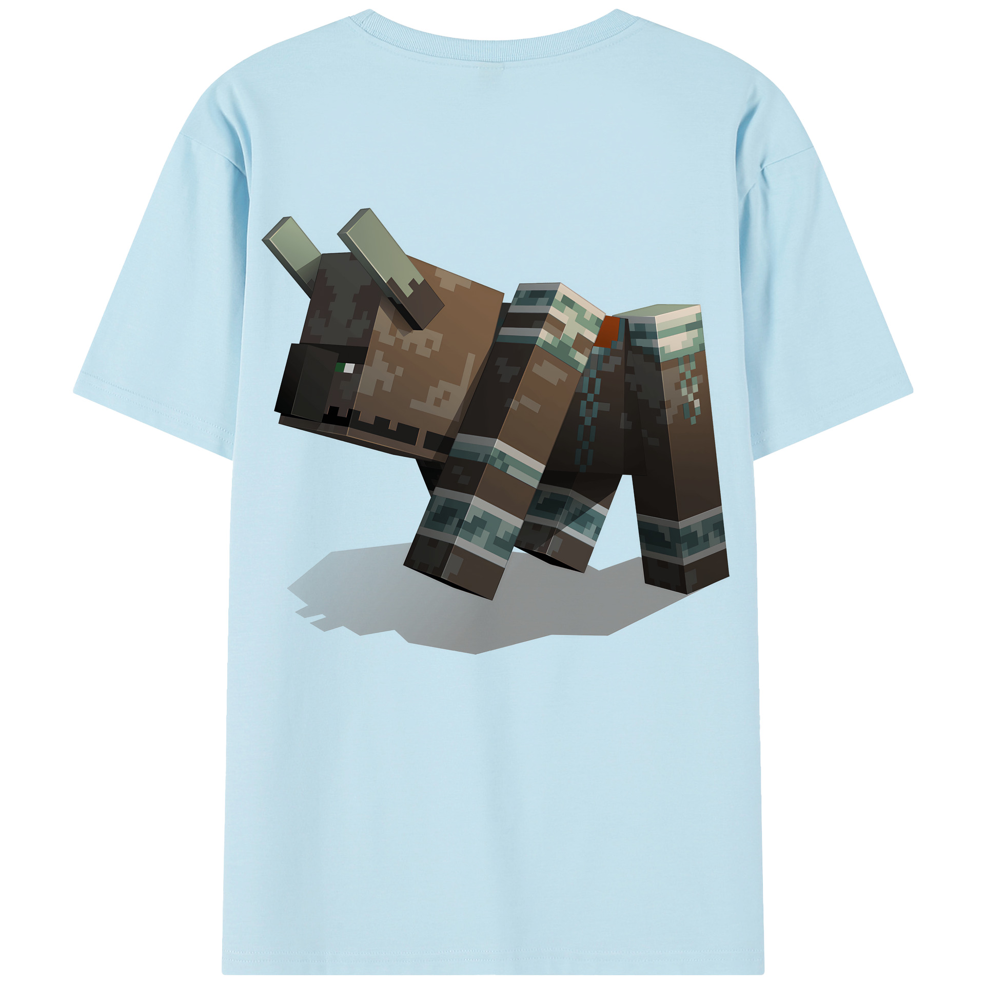 （画像用） マインクラフト ブロックの世界 Minecraft MC Block world 綿100％半袖Tシャツ（背面プリント）
